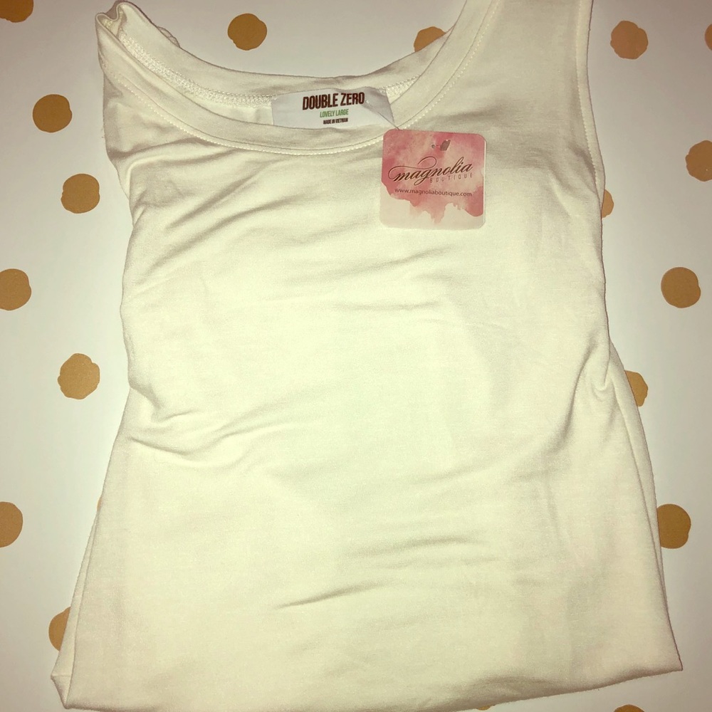 Solid white cotton tank